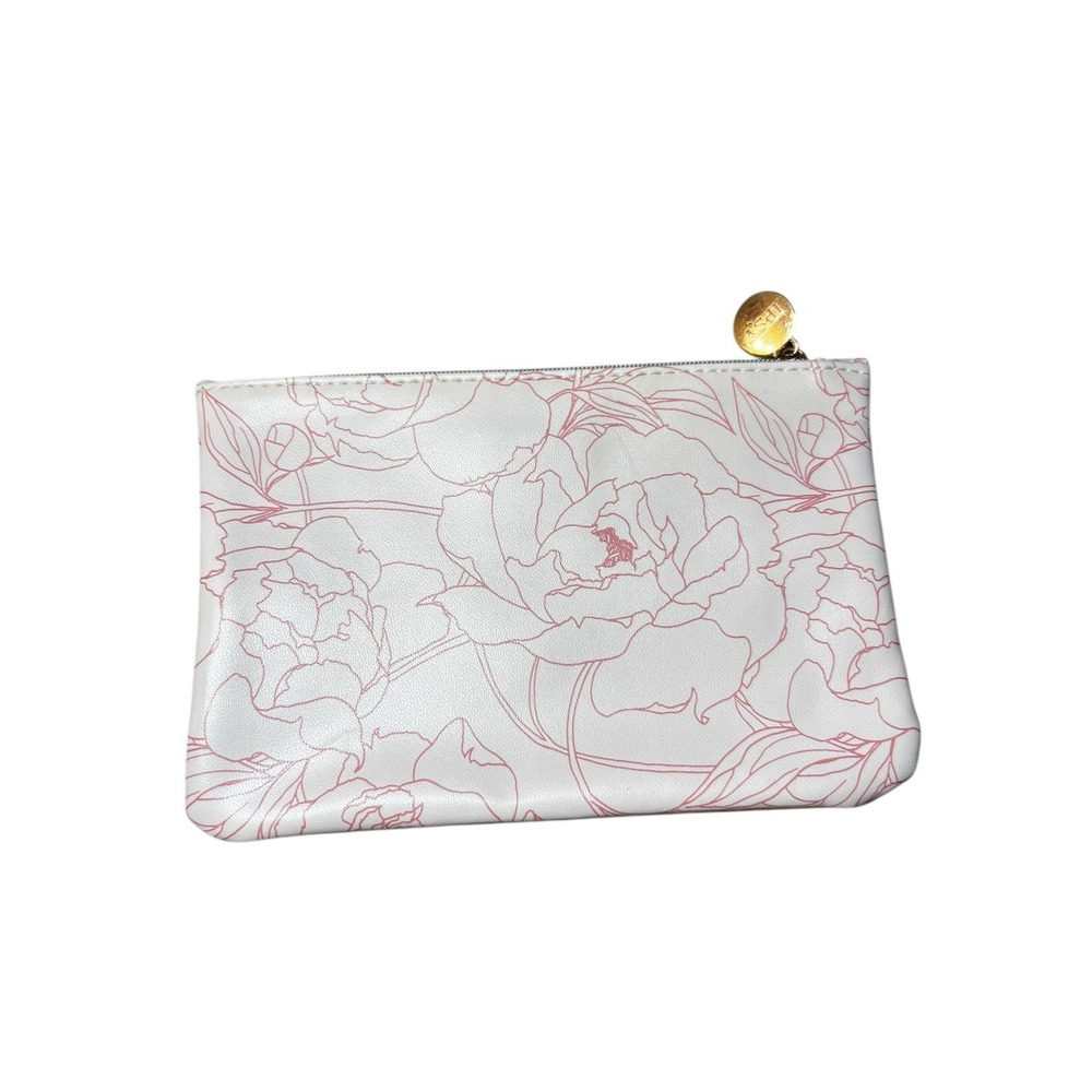 Ipsy Pink‎ Roses Zippered Bag w Charm Cosmetics Makeup Pouch Valentine's Day